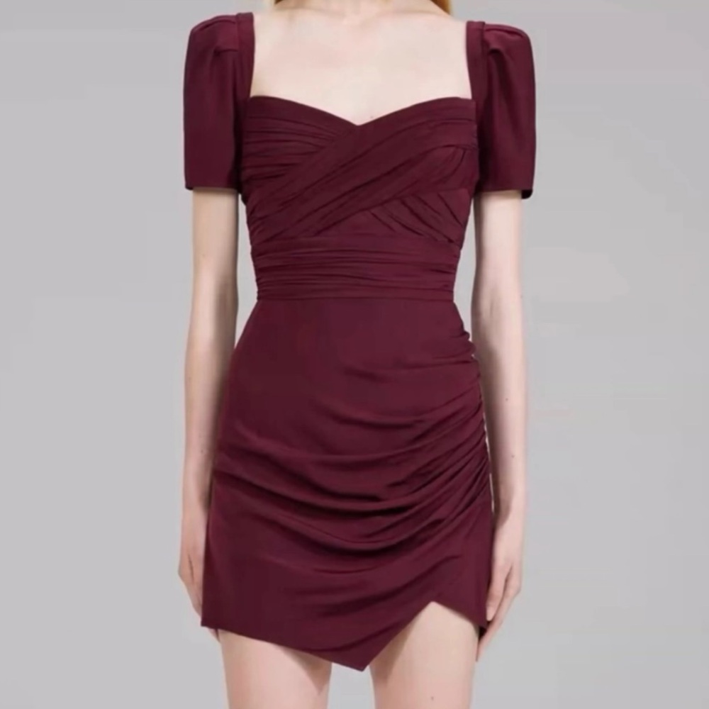 Self-Portrait Iris Stretch Crepe Mini Dress